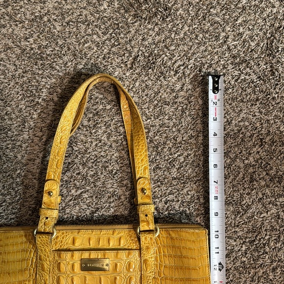 Brahmin Yellow Croc Embossed Leather Tote Purse - Picture 15 of 16